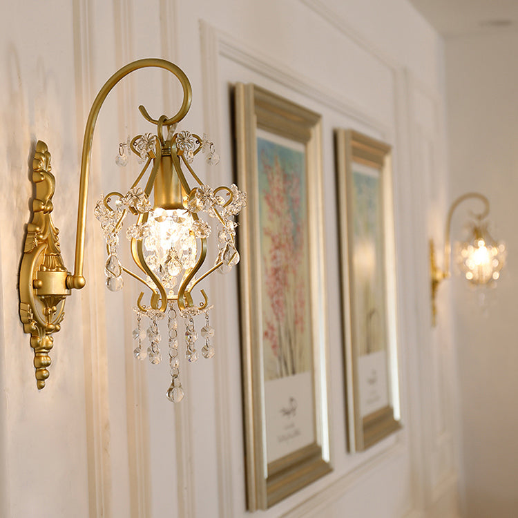 Curved Rod Iron Frame Wall Lamp
