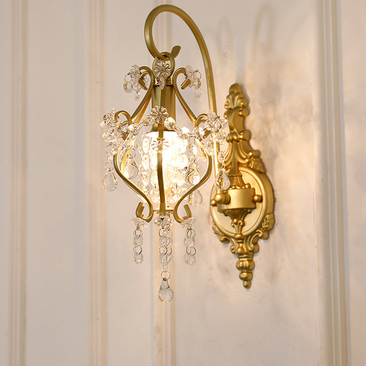 Curved Rod Iron Frame Wall Lamp