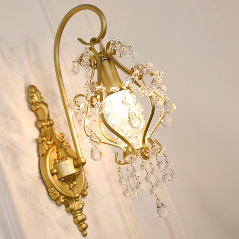 Curved Rod Iron Frame Wall Lamp