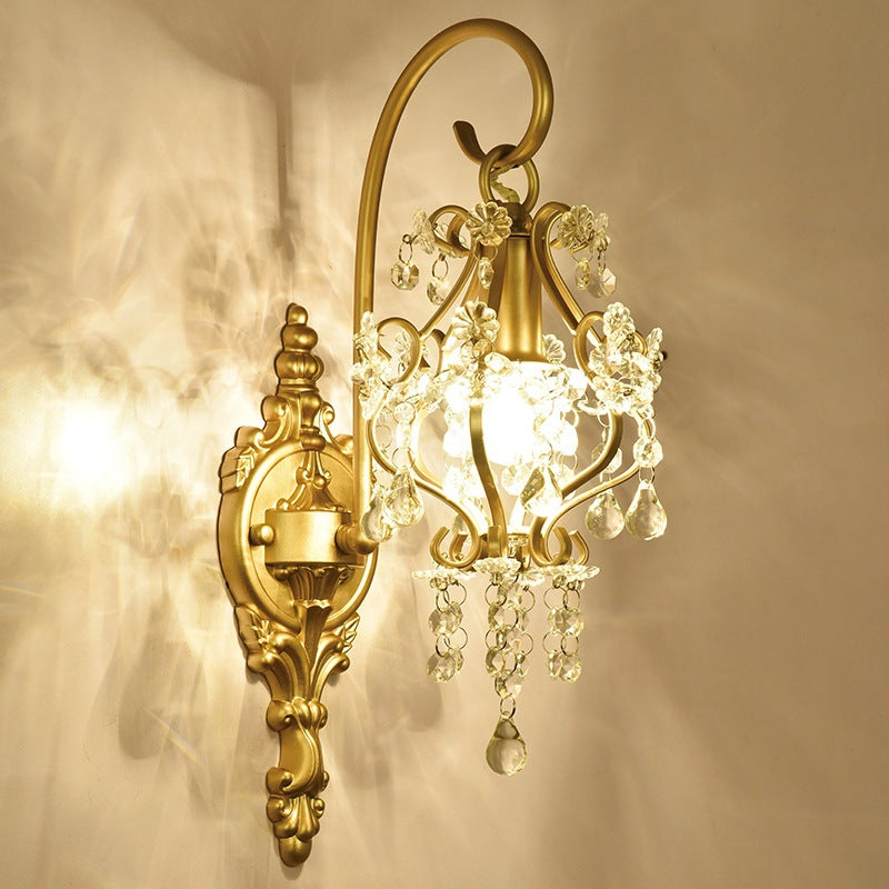 Curved Rod Iron Frame Wall Lamp