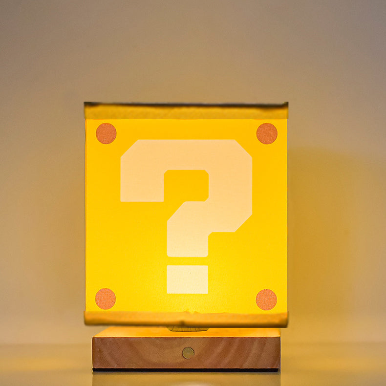 Square Floral Fabric Solid Table Lamp