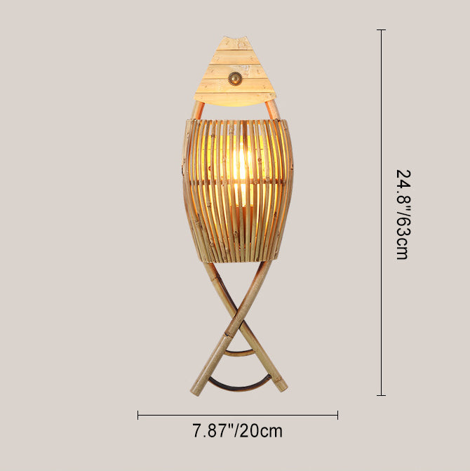 Fish Shape Solid Wood Wall Lamp