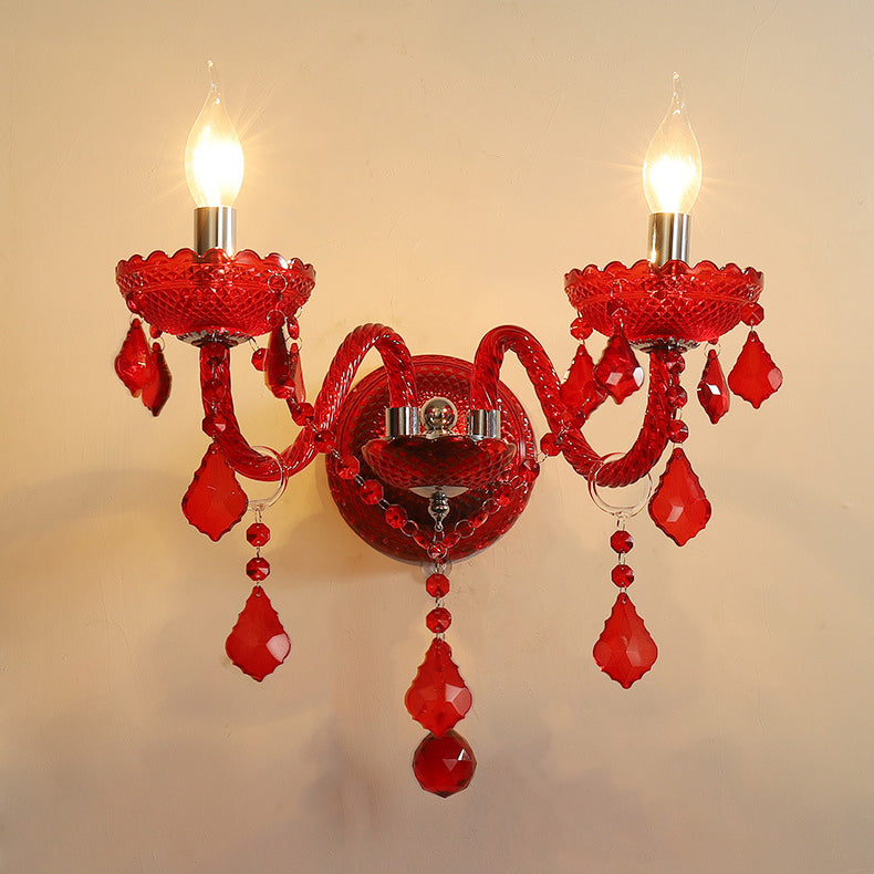 Wedding Curved Rod Candle 2-Light Wall Lamp