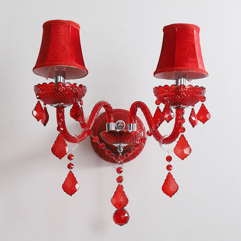 Wedding Curved Rod Candle 2-Light Wall Lamp