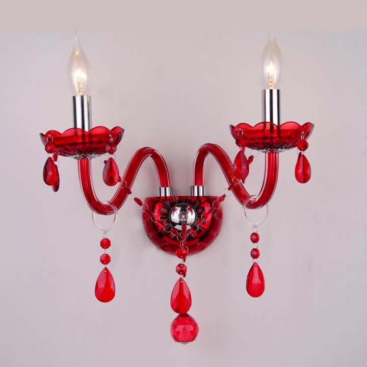 Wedding Curved Rod Candle 2-Light Wall Lamp