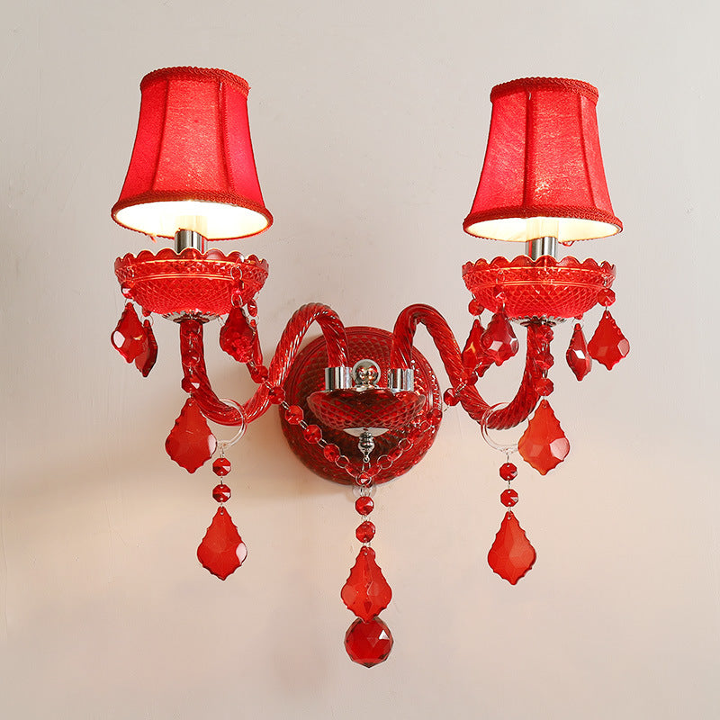 Wedding Curved Rod Candle 2-Light Wall Lamp