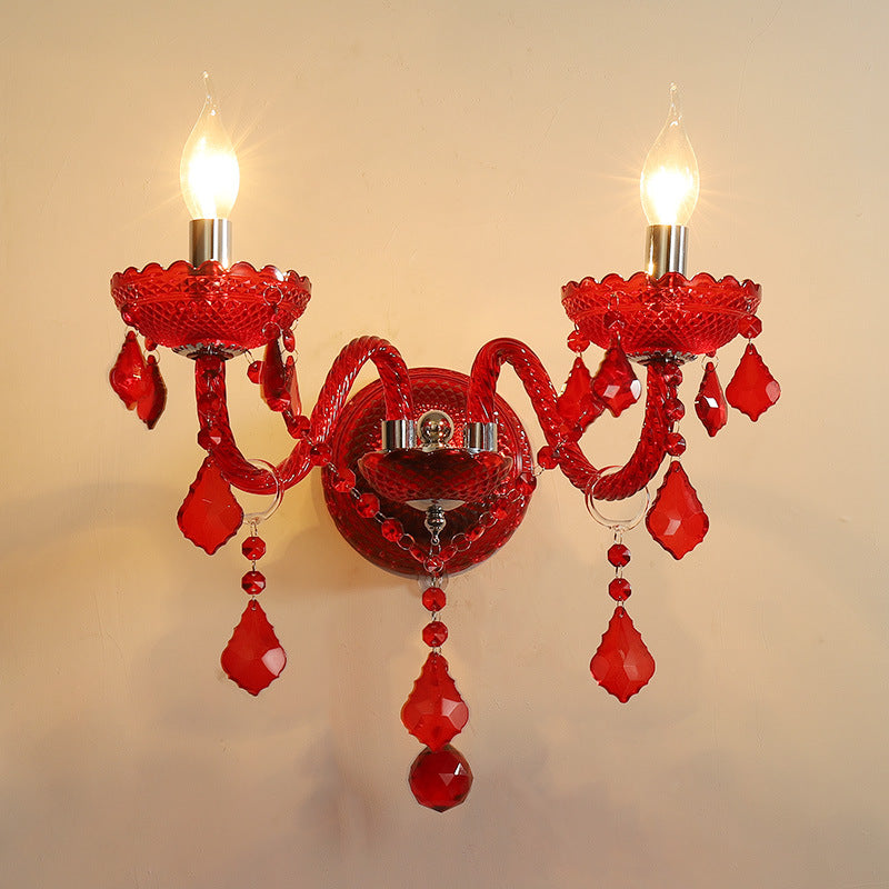 Wedding Curved Rod Candle 2-Light Wall Lamp