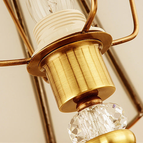 Round Lace Copper Glass Table Lamp