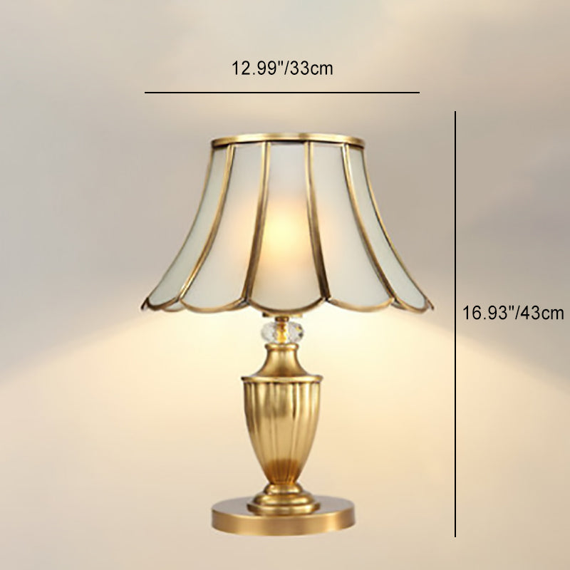 Round Lace Copper Glass Table Lamp