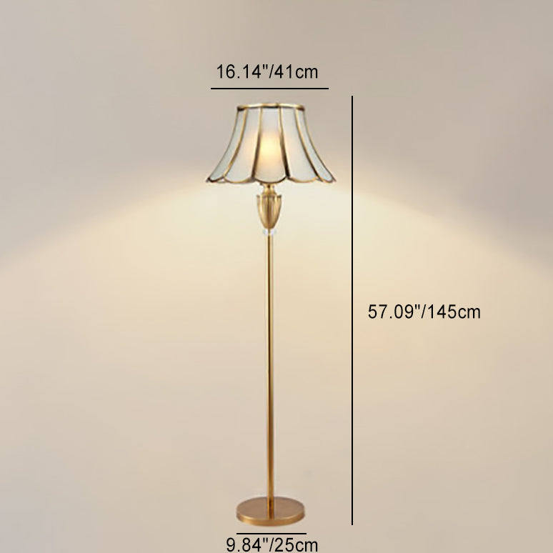 Traditional European Round Lace Floor Lamp