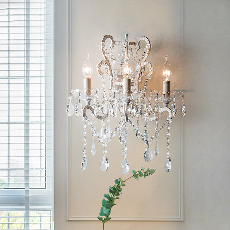 Branch Curved Pole Candelabra 3-Light Wall Lamp