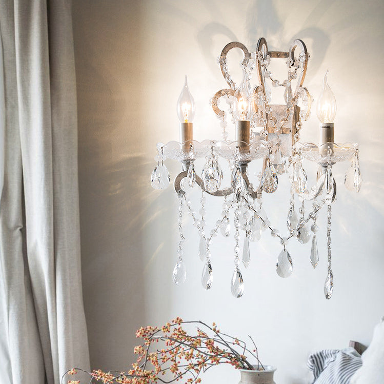 Branch Curved Pole Candelabra 3-Light Wall Lamp