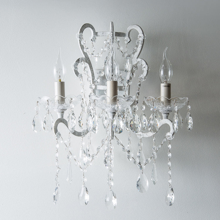 Branch Curved Pole Candelabra 3-Light Wall Lamp