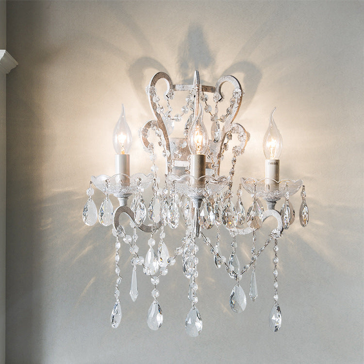 Branch Curved Pole Candelabra 3-Light Wall Lamp