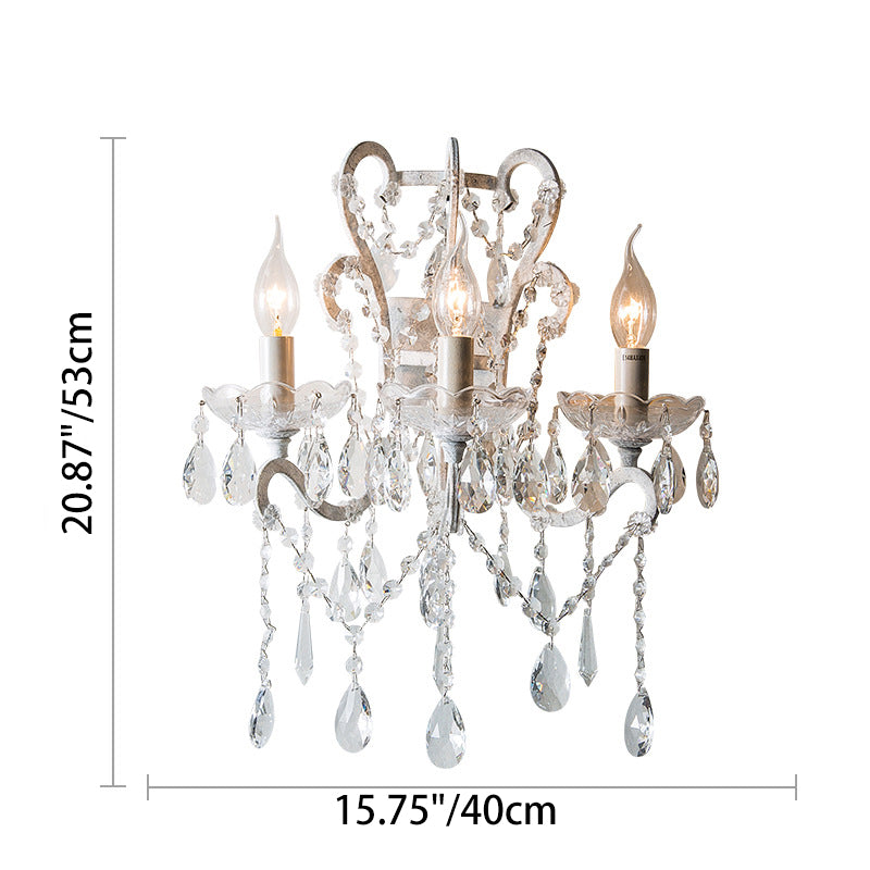 Branch Curved Pole Candelabra 3-Light Wall Lamp