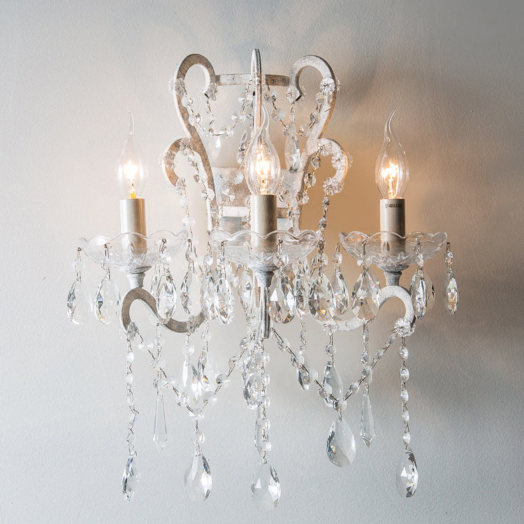Branch Curved Pole Candelabra 3-Light Wall Lamp