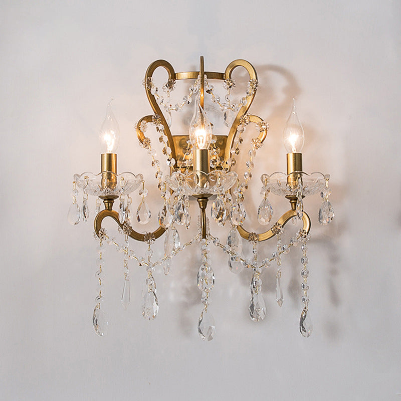 Branch Curved Pole Candelabra 3-Light Wall Lamp