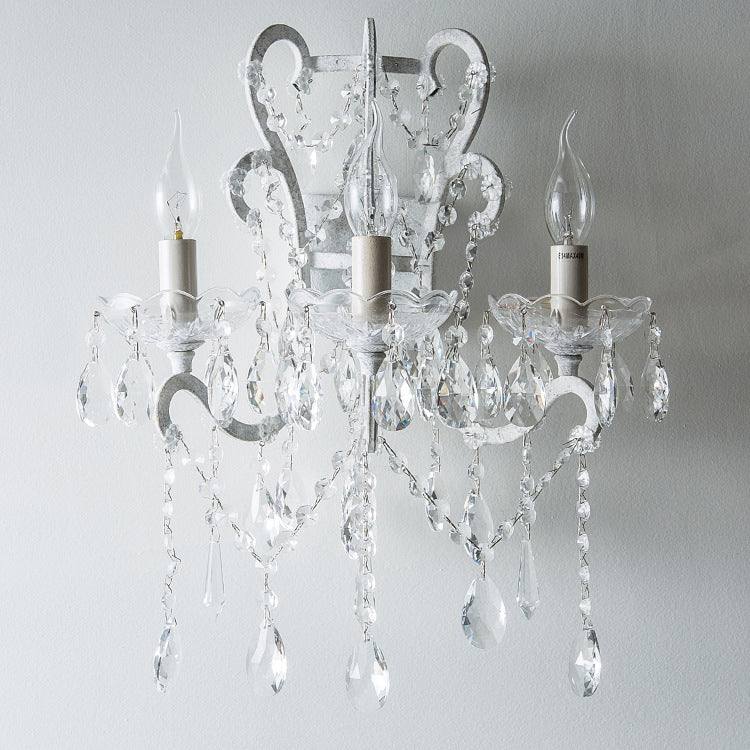 Branch Curved Pole Candelabra 3-Light Wall Lamp