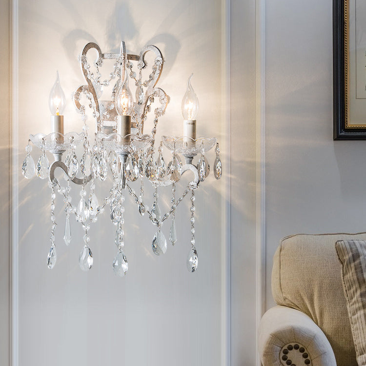 Branch Curved Pole Candelabra 3-Light Wall Lamp