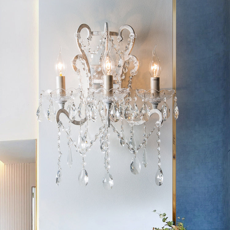 Branch Curved Pole Candelabra 3-Light Wall Lamp