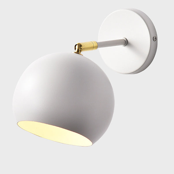 Round Globe Iron Bedroom Wall Lamp