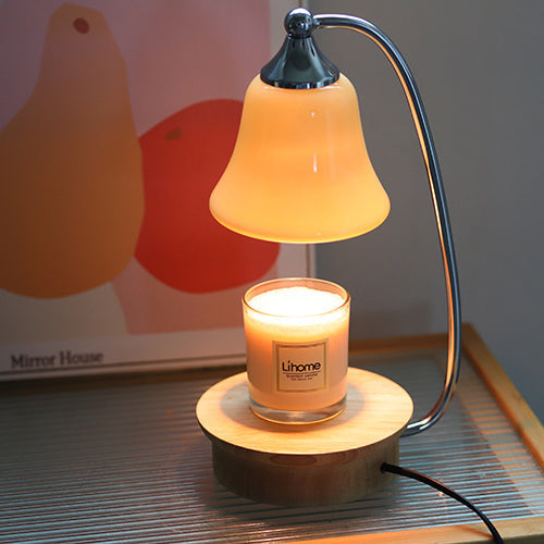 Horn Shape Oak Solid Table Lamp