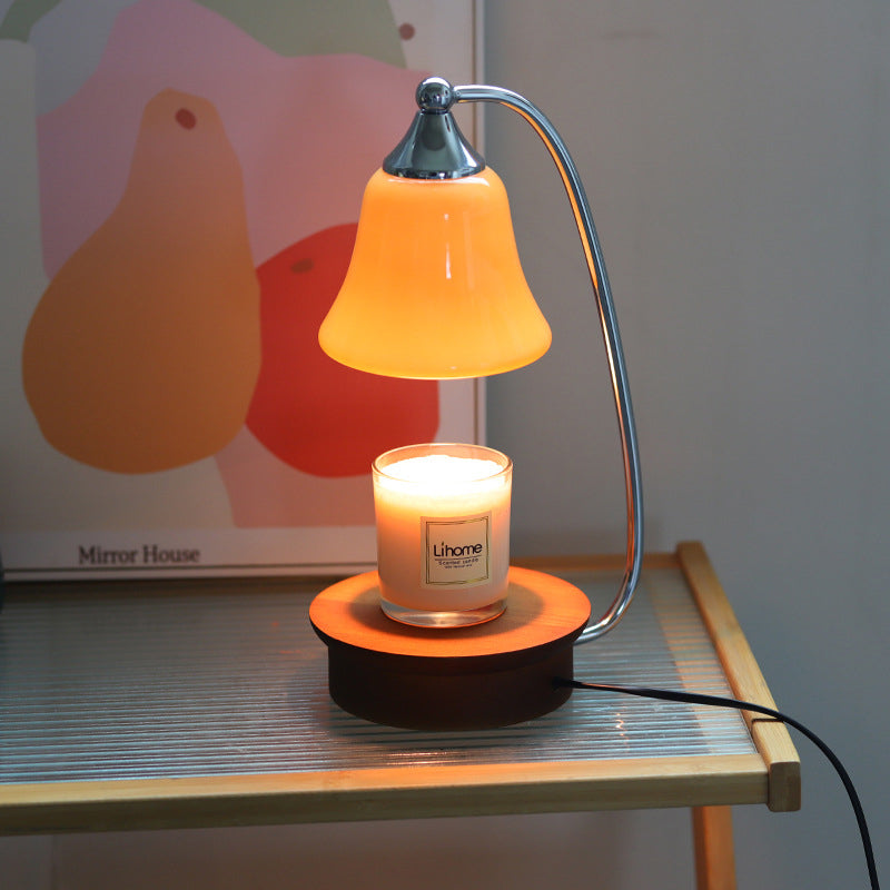 Horn Shape Oak Solid Table Lamp