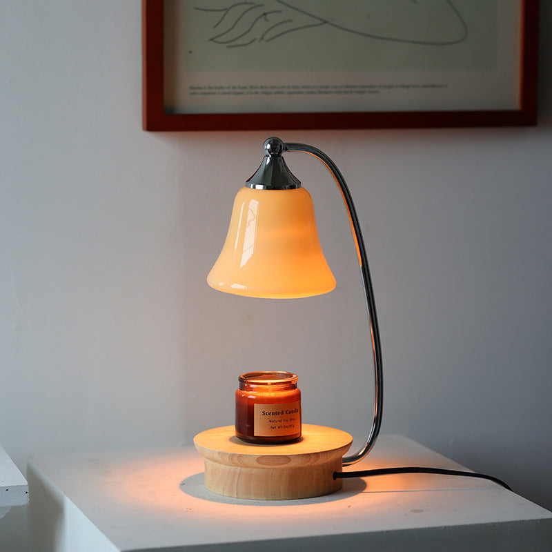 Horn Shape Oak Solid Table Lamp