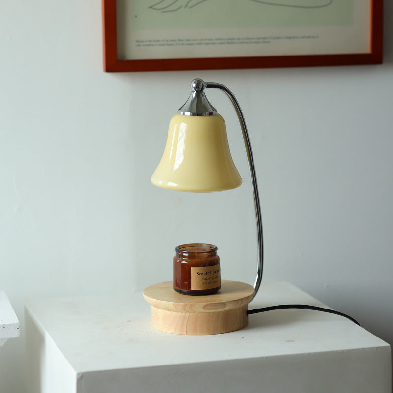 Horn Shape Oak Solid Table Lamp