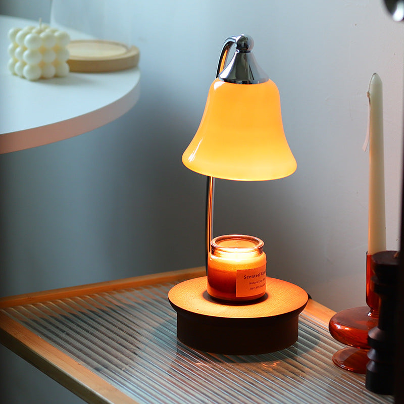 Horn Shape Oak Solid Table Lamp