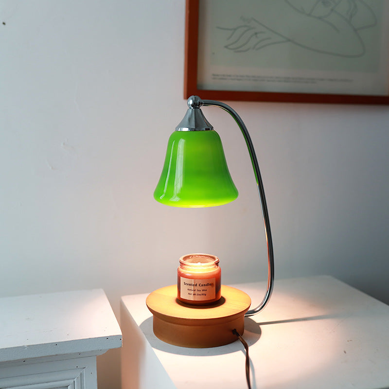Horn Shape Oak Solid Table Lamp