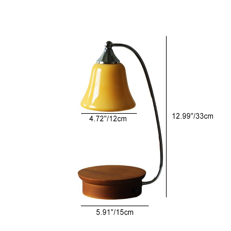 Horn Shape Oak Solid Table Lamp