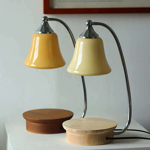 Horn Shape Oak Solid Table Lamp