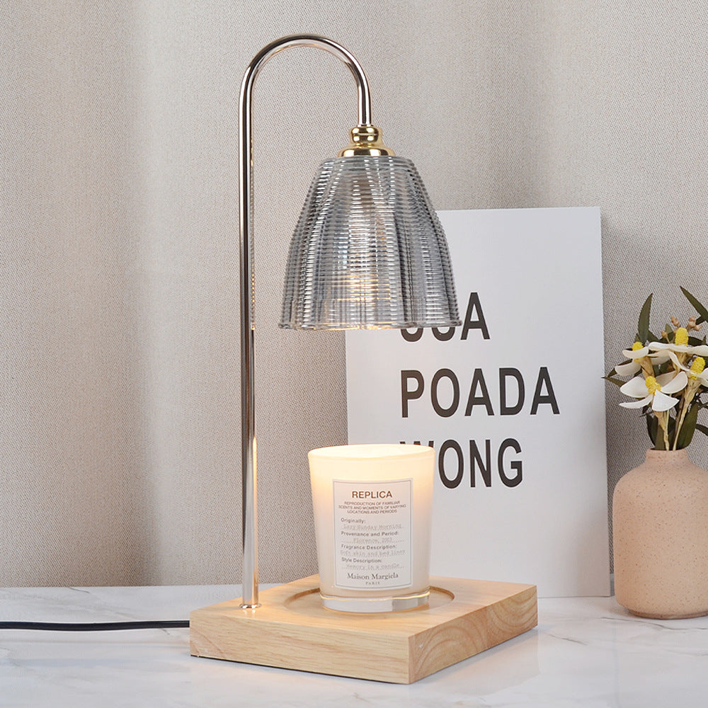 Round Cup Shape Wooden Table Lamp