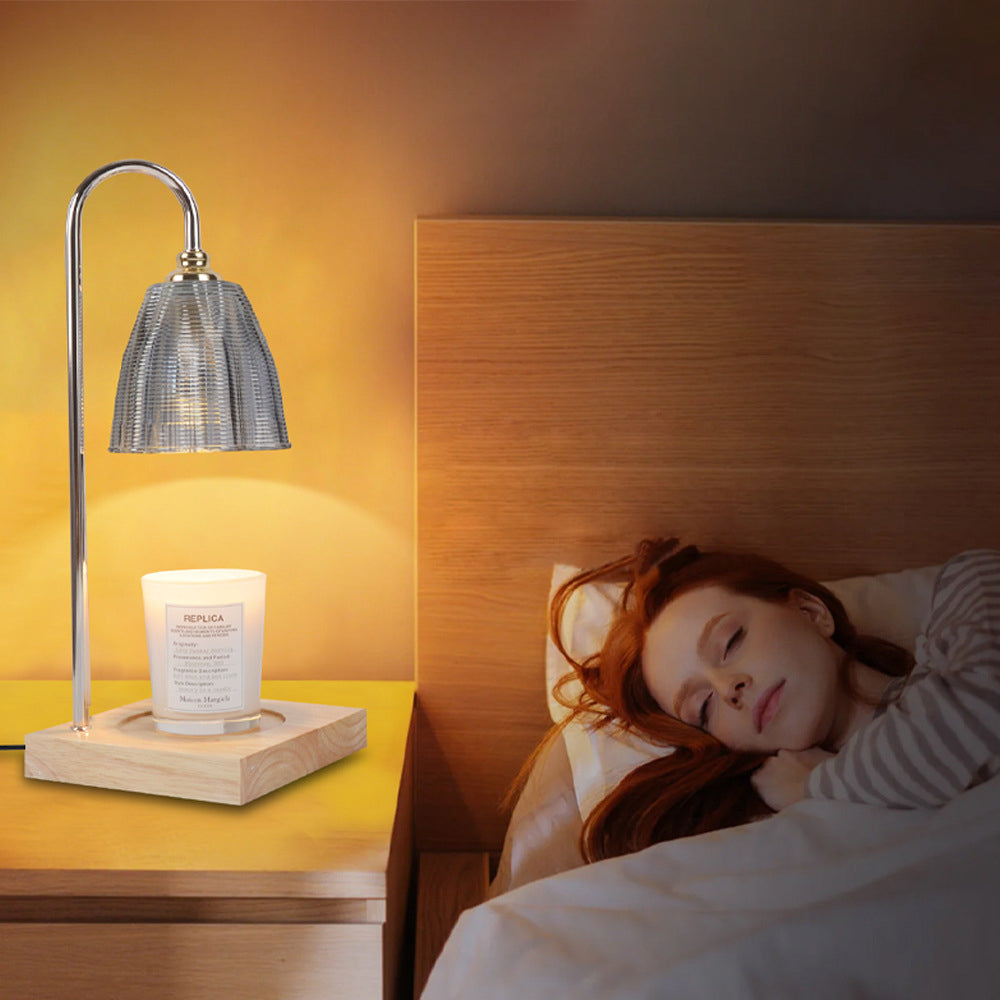 Round Cup Shape Wooden Table Lamp