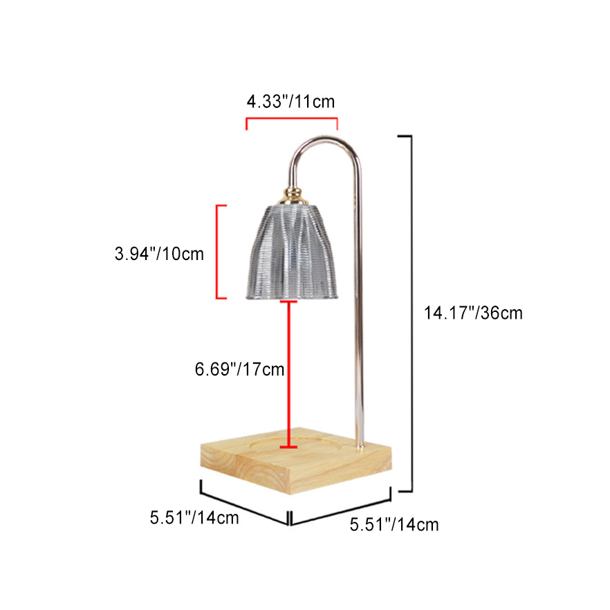 Round Cup Shape Wooden Table Lamp