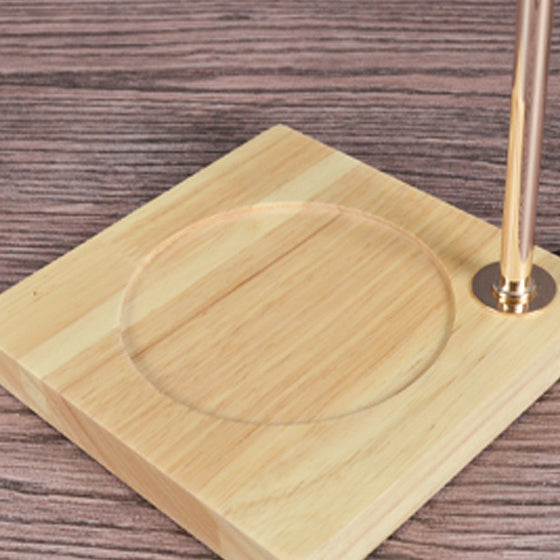 Round Cup Shape Wooden Table Lamp
