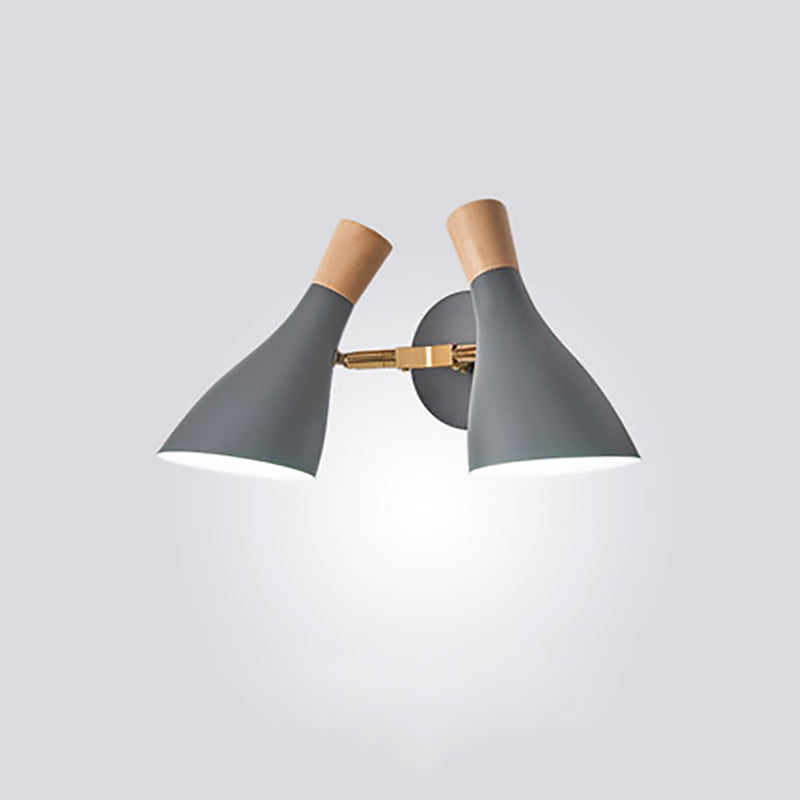 Round Cylinder Horn Shape 2-Light Wall Lamp