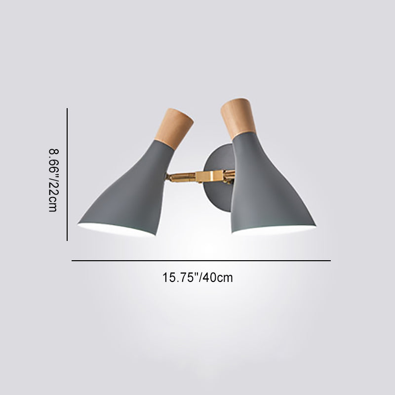 Round Cylinder Horn Shape 2-Light Wall Lamp