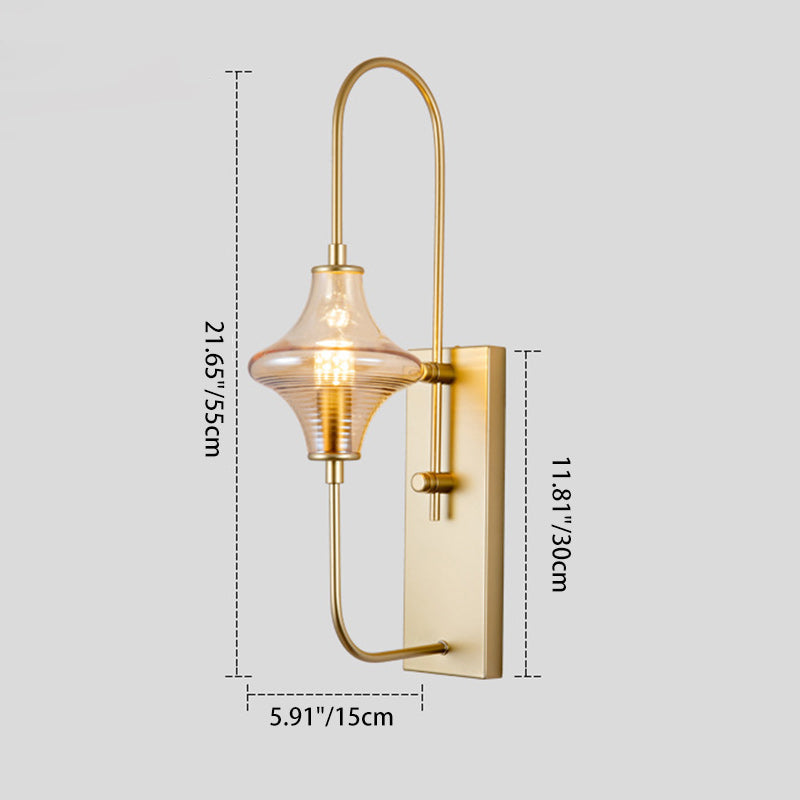 Rectangle Gyro Shape Glass Wall Lamp