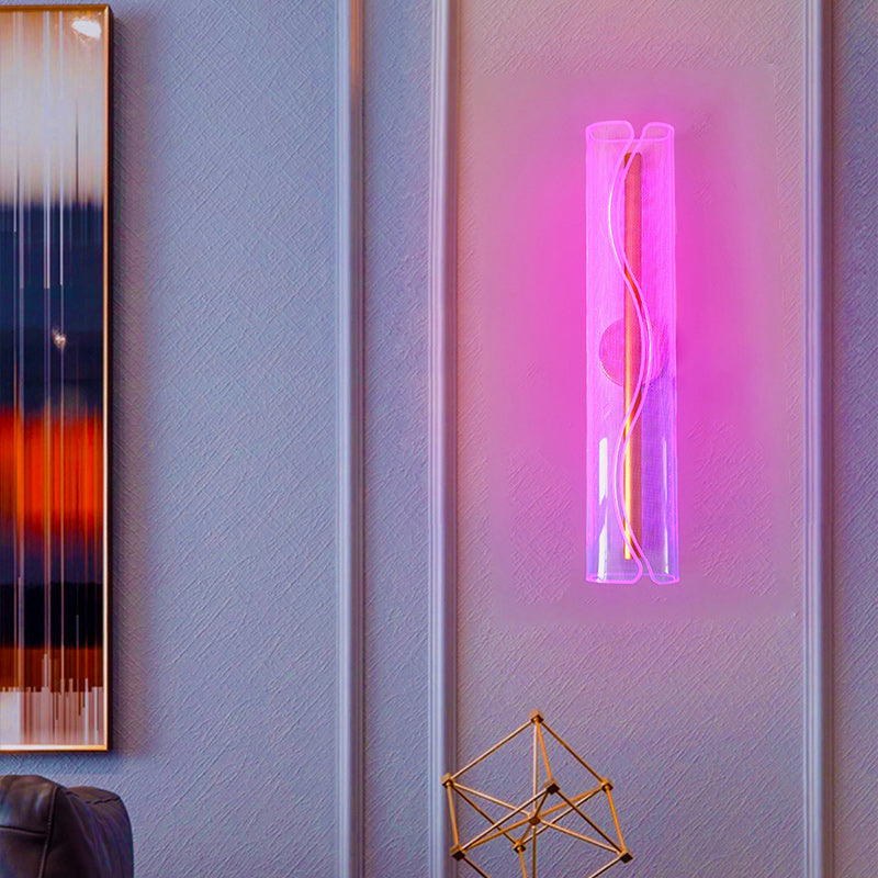 Cylindrical Iron Aluminum Acrylic Wall Lamp