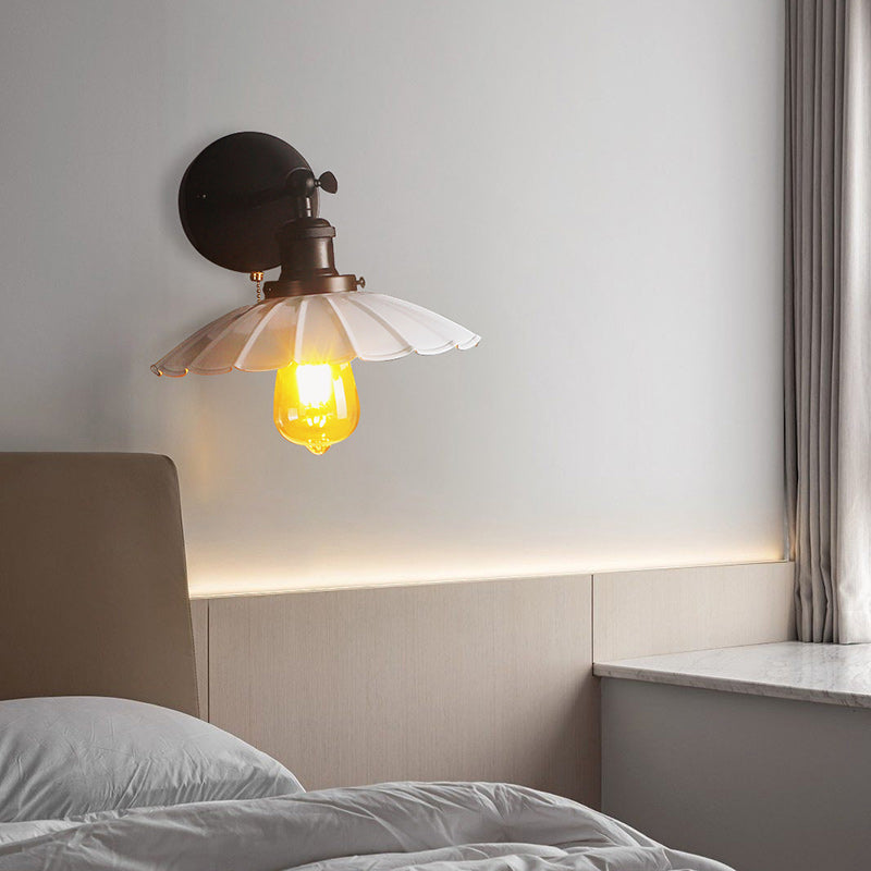 Round Petal Iron Bedroom Wall Lamp