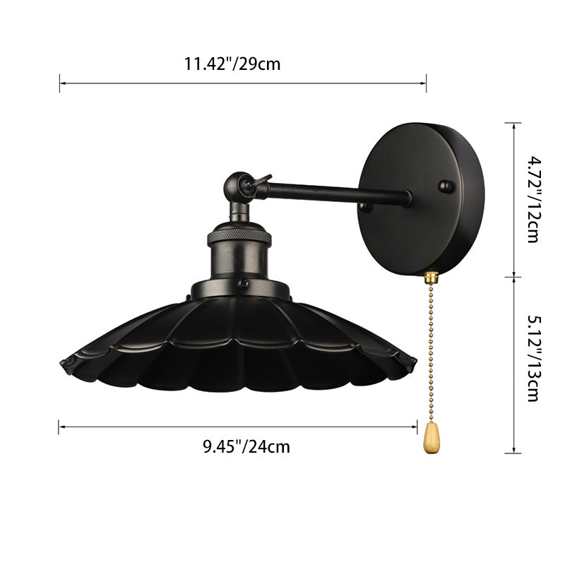 Round Petal Iron Bedroom Wall Lamp