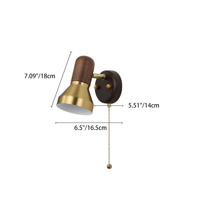 Round Horn Shape Hardware Wall Lamp