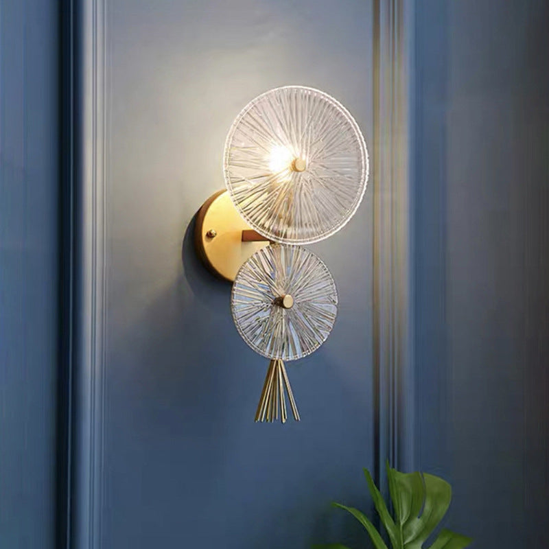 Double Round Hardware Frame Wall Lamp