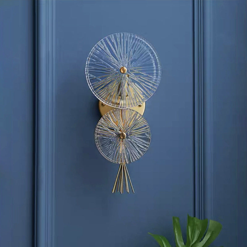 Double Round Hardware Frame Wall Lamp