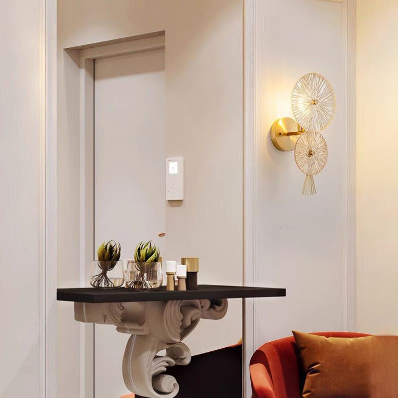 Double Round Hardware Frame Wall Lamp
