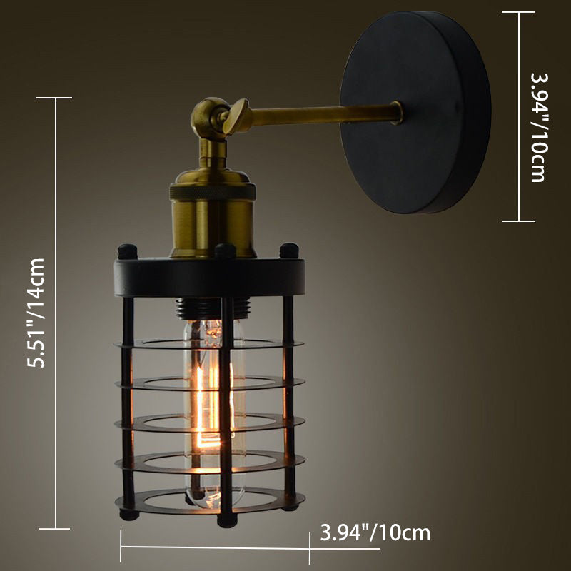 Cylinder Hollowed Out Iron Wall Lamp
