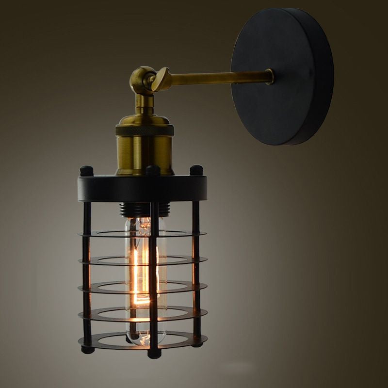 Cylinder Hollowed Out Iron Wall Lamp