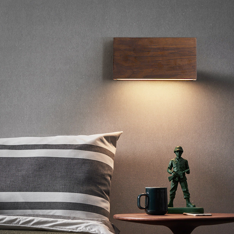Rectangle Wood Acrylic Living Wall Lamp